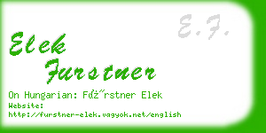 elek furstner business card